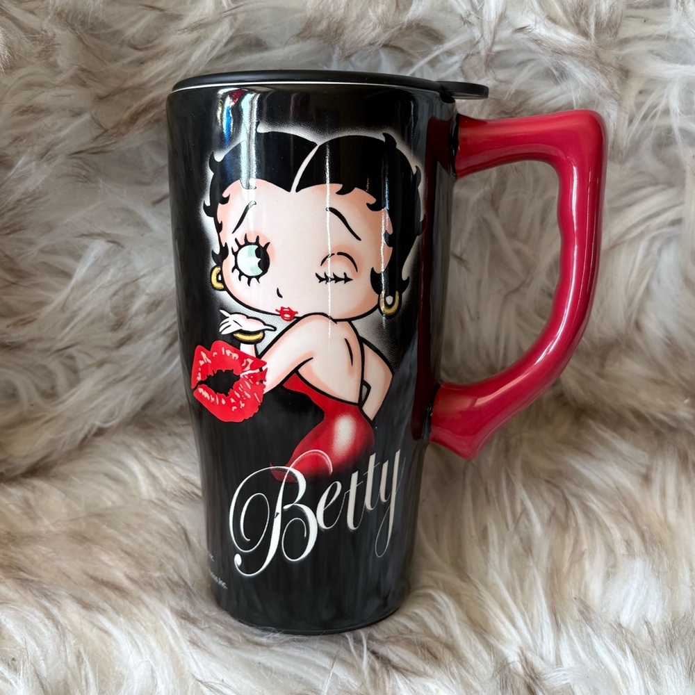 Betty Boop Ceramic Red and Black Travel Mug